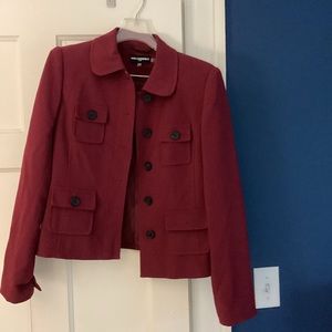 Karl Lagerfeld cranberry red blazer size 6